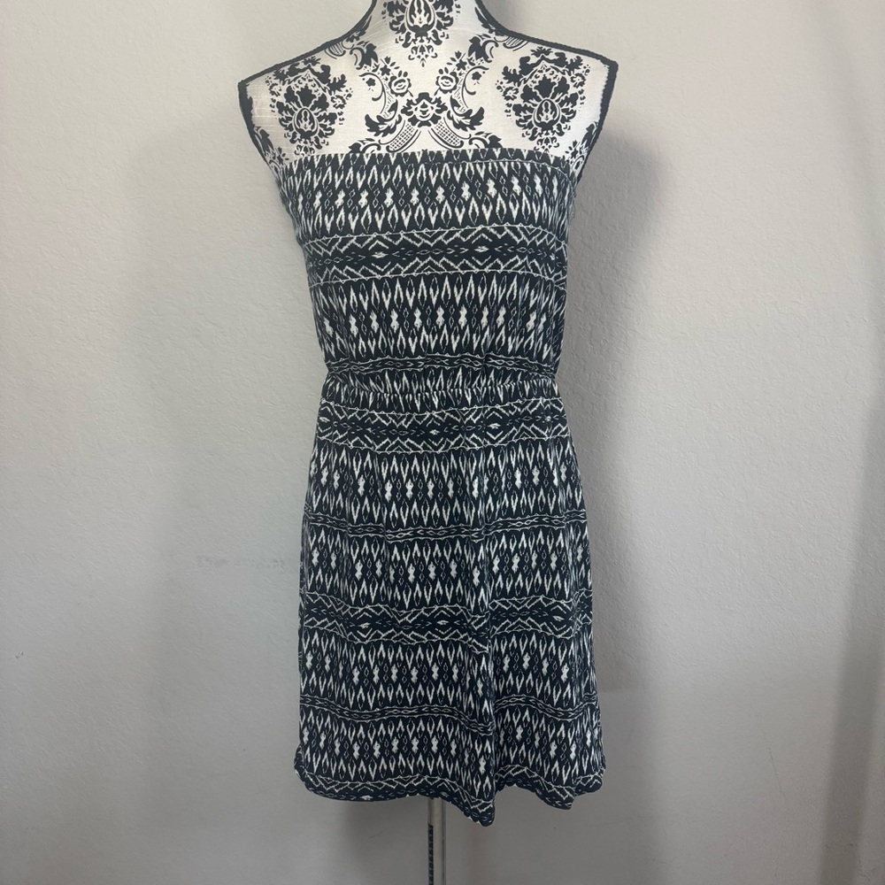 Mossimo Supply Co Strapless Mini Dress Size M Black White Elastic Waist